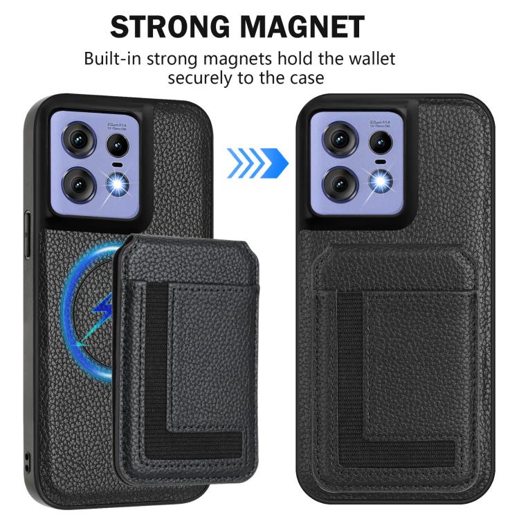 For Motorola Edge 50 Pro CX01 Detachable Magsafe Magnetic Card Bag Phone Case