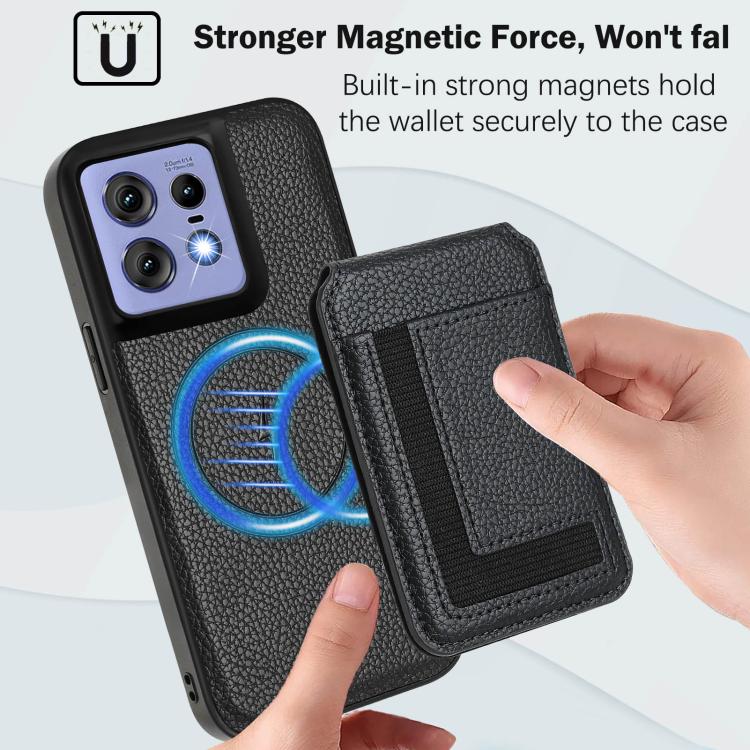 For Motorola Edge 50 Pro CX01 Detachable Magsafe Magnetic Card Bag Phone Case