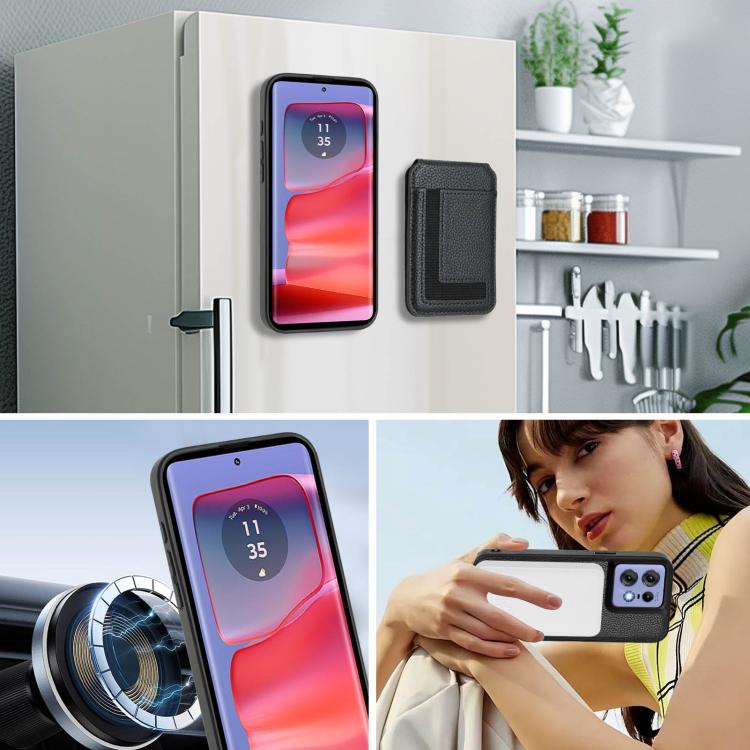 For Motorola Edge 50 Pro CX01 Detachable Magsafe Magnetic Card Bag Phone Case