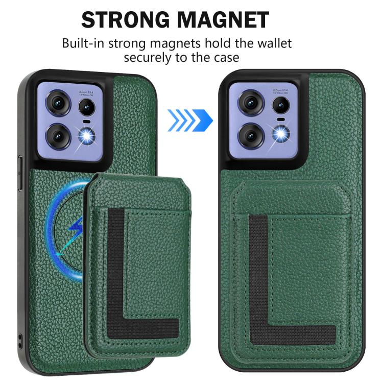 For Motorola Edge 50 Pro CX01 Detachable Magsafe Magnetic Card Bag Phone Case