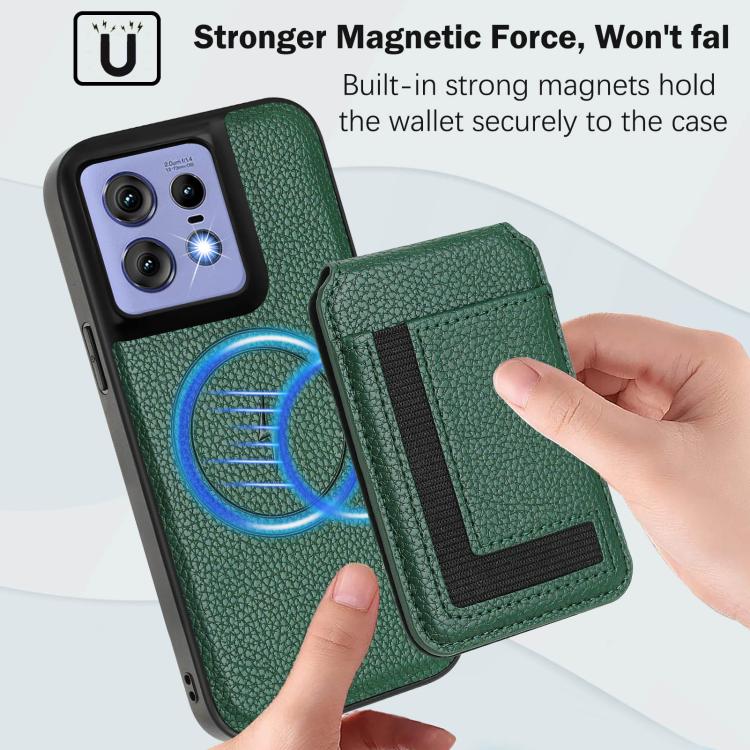 For Motorola Edge 50 Pro CX01 Detachable Magsafe Magnetic Card Bag Phone Case