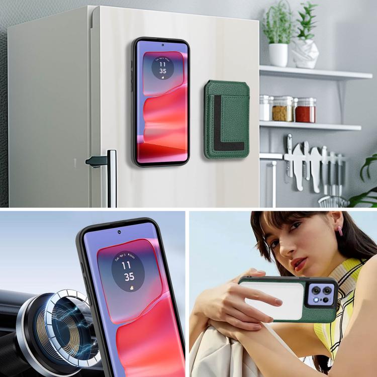 For Motorola Edge 50 Pro CX01 Detachable Magsafe Magnetic Card Bag Phone Case