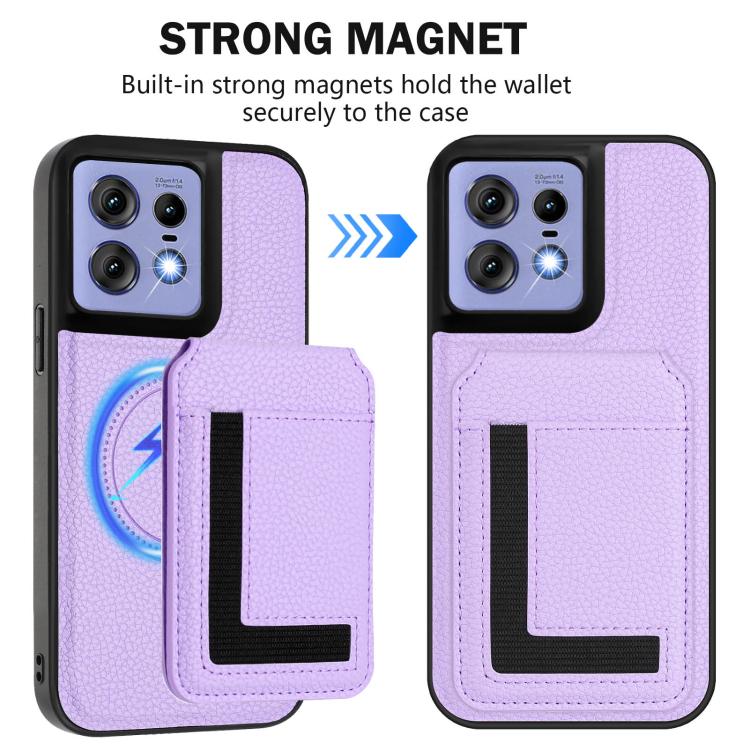 For Motorola Edge 50 Pro CX01 Detachable Magsafe Magnetic Card Bag Phone Case