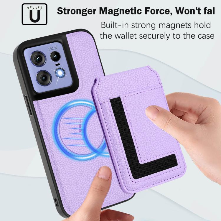 For Motorola Edge 50 Pro CX01 Detachable Magsafe Magnetic Card Bag Phone Case