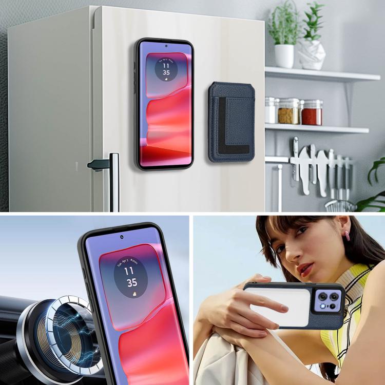 For Motorola Edge 50 Pro CX01 Detachable Magsafe Magnetic Card Bag Phone Case