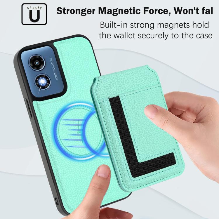 For Motorola Moto G Play 2024 4G CX01 Detachable Magsafe Magnetic Card Bag Phone Case