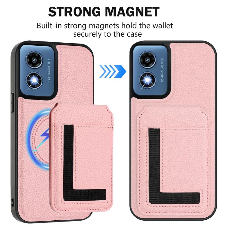 For Motorola Moto G Play 2024 4G CX01 Detachable Magsafe Magnetic Card Bag Phone Case
