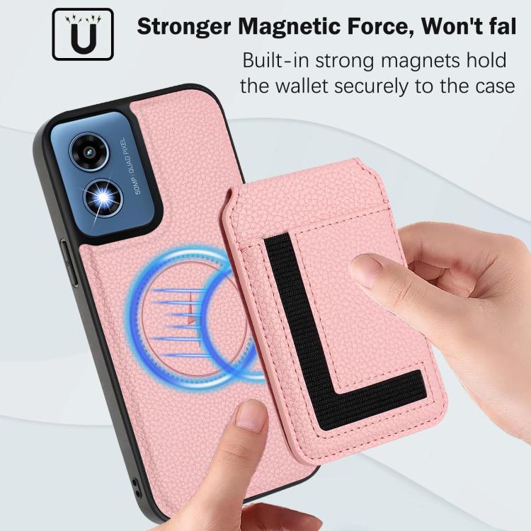 For Motorola Moto G Play 2024 4G CX01 Detachable Magsafe Magnetic Card Bag Phone Case