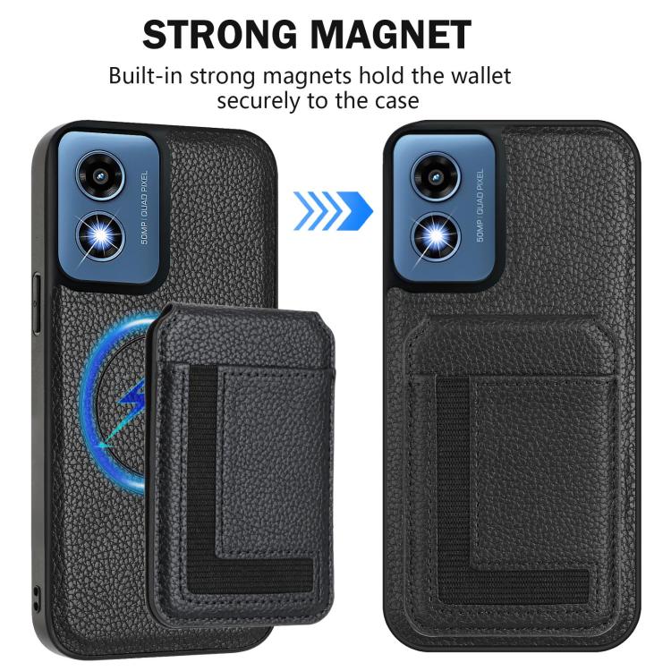 For Motorola Moto G Play 2024 4G CX01 Detachable Magsafe Magnetic Card Bag Phone Case