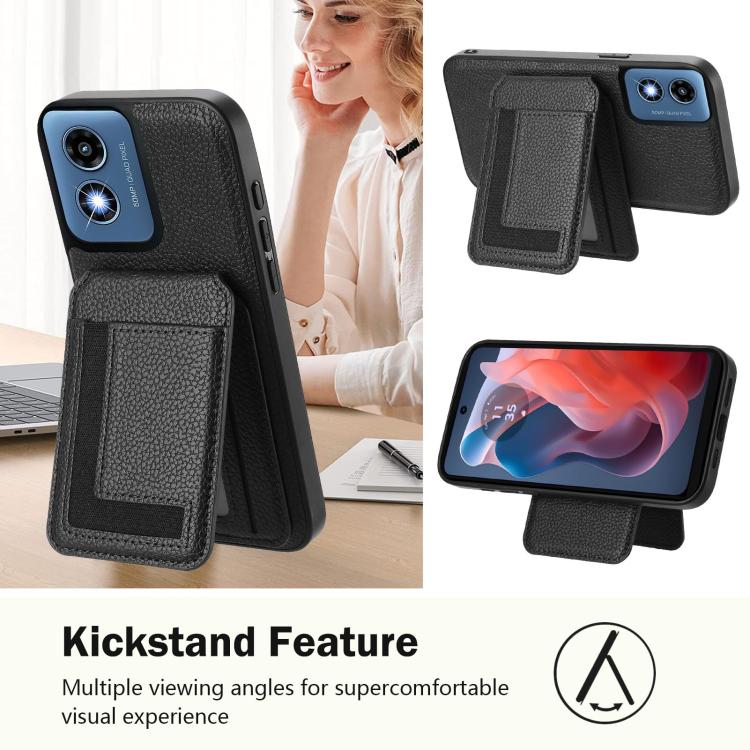 For Motorola Moto G Play 2024 4G CX01 Detachable Magsafe Magnetic Card Bag Phone Case