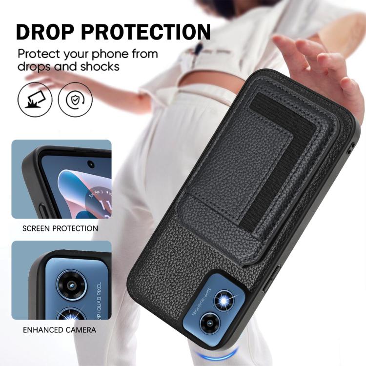 For Motorola Moto G Play 2024 4G CX01 Detachable Magsafe Magnetic Card Bag Phone Case