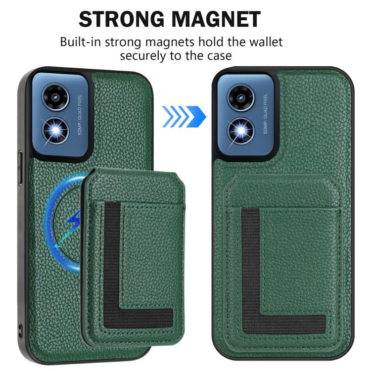 For Motorola Moto G Play 2024 4G CX01 Detachable Magsafe Magnetic Card Bag Phone Case
