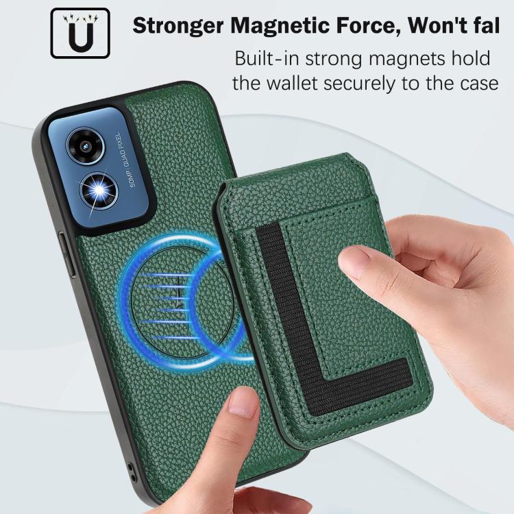 For Motorola Moto G Play 2024 4G CX01 Detachable Magsafe Magnetic Card Bag Phone Case