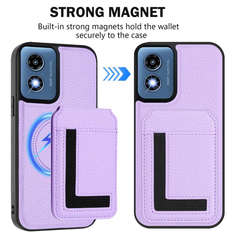 For Motorola Moto G Play 2024 4G CX01 Detachable Magsafe Magnetic Card Bag Phone Case