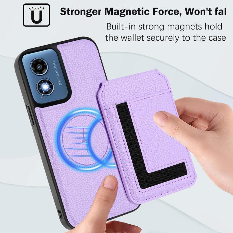 For Motorola Moto G Play 2024 4G CX01 Detachable Magsafe Magnetic Card Bag Phone Case