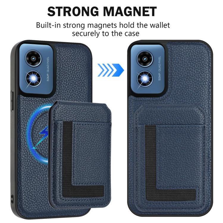 For Motorola Moto G Play 2024 4G CX01 Detachable Magsafe Magnetic Card Bag Phone Case