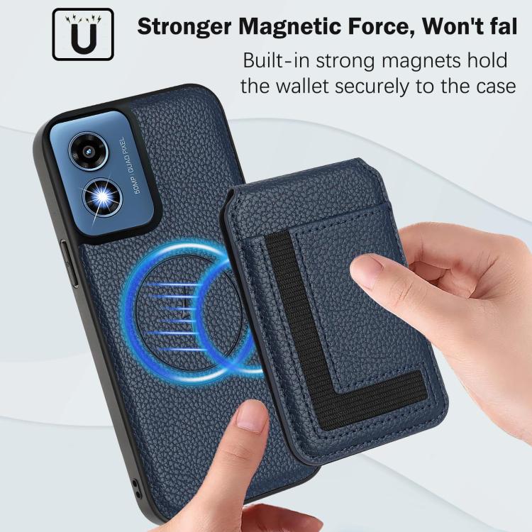 For Motorola Moto G Play 2024 4G CX01 Detachable Magsafe Magnetic Card Bag Phone Case