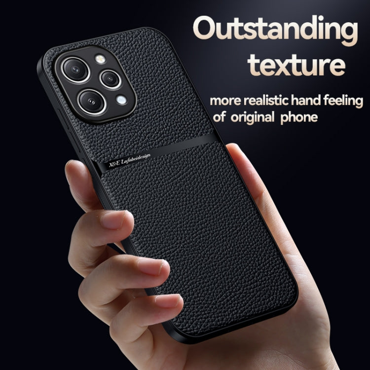 For Redmi 12 4G Litchi Leather Magnetic Full Coverage Shockproof Phone Case