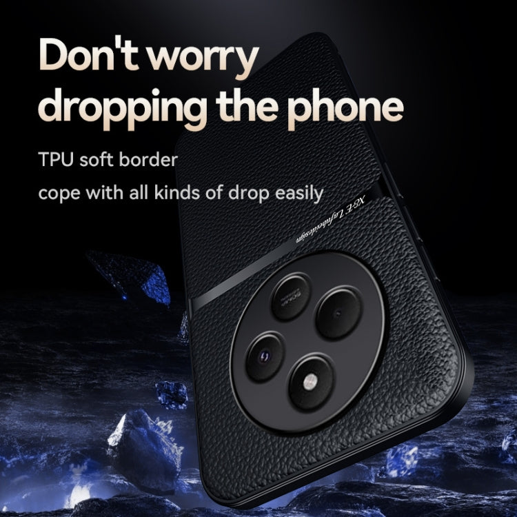 For Redmi 14C 4G Litchi Leather Magnetic Full Coverage Shockproof Phone Case