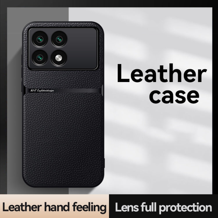 For Redmi K70E Litchi Leather Magnetic Full Coverage Shockproof Phone Case