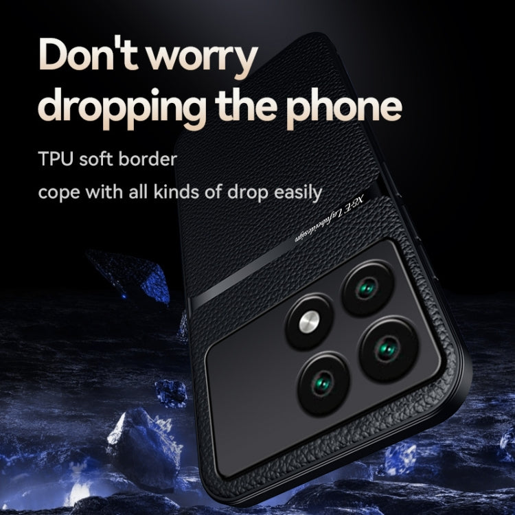 For Redmi K70E Litchi Leather Magnetic Full Coverage Shockproof Phone Case
