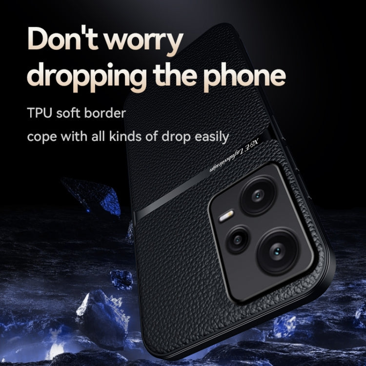 For Redmi Note 12 5G Global Litchi Leather Magnetic Full Coverage Shockproof Phone Case