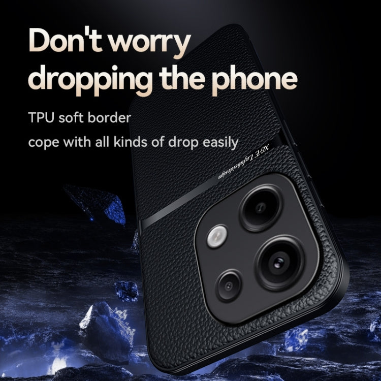For Redmi Note 13 Pro 4G Global Litchi Leather Magnetic Full Coverage Shockproof Phone Case