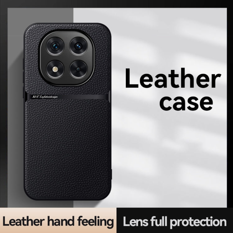 For Redmi Note 14 Pro 5G Litchi Leather Magnetic Full Coverage Shockproof Phone Case