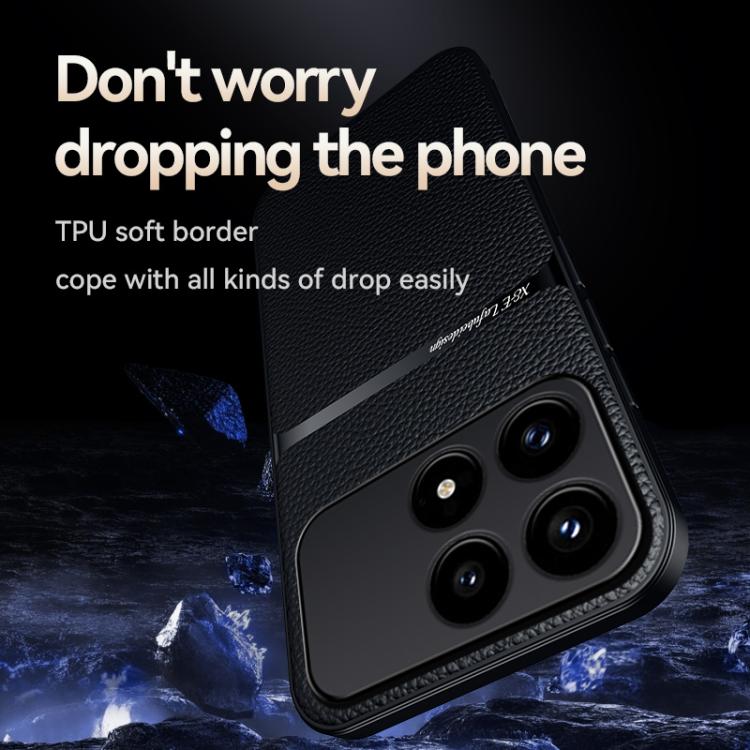 For Redmi K90 / Xiaomi Poco F8 Pro 5G Litchi Leather Magnetic Full Coverage Shockproof Phone Case