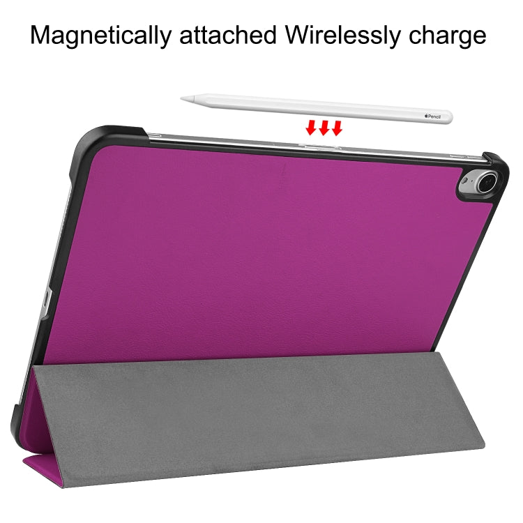 For iPad Air 2022 / 2020 10.9 Custer Texture Horizontal Flip Leather Case with Three-folding Holder & Sleep / Wake-up Function