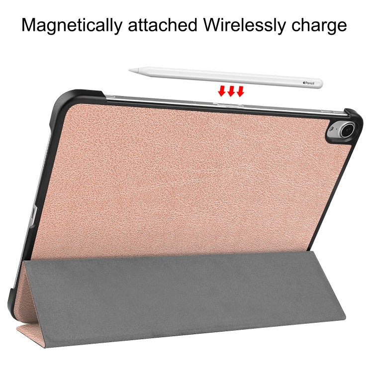 For iPad Air 2022 / 2020 10.9 Custer Texture Horizontal Flip Leather Case with Three-folding Holder & Sleep / Wake-up Function
