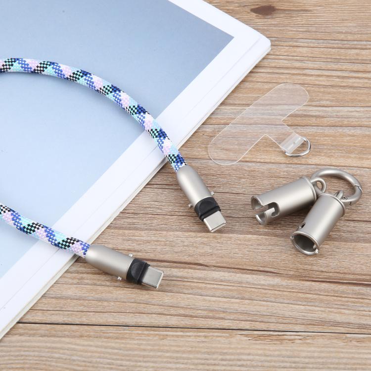 Type-C to Type-C Data Charging Cable Wrist Strap Phone Short Lanyard