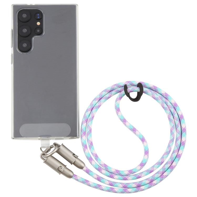 Type-C to Type-C Silicone Data Charging Cable Crossbody Phone Long Lanyard