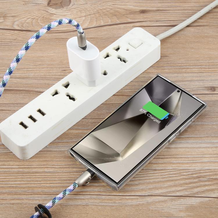 Type-C to Type-C Silicone Data Charging Cable Crossbody Phone Long Lanyard