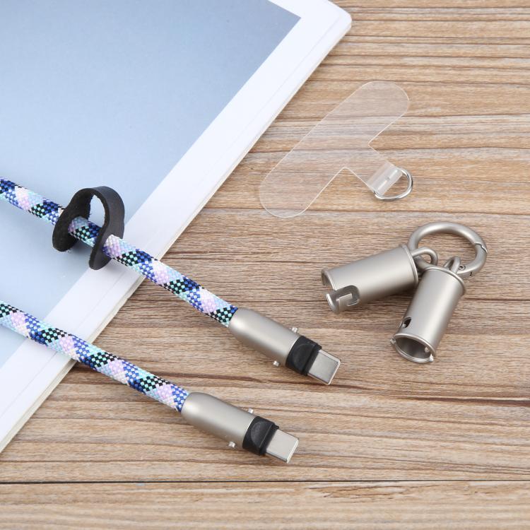 Type-C to Type-C Silicone Data Charging Cable Crossbody Phone Long Lanyard