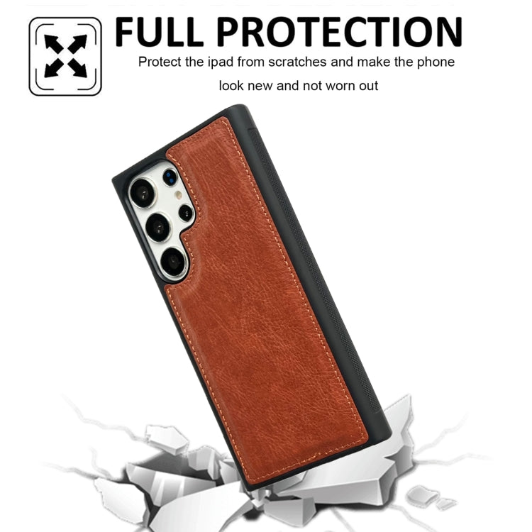 For Samsung Galaxy S25 Ultra 5G Cowhide Texture Back Cover Phone Case