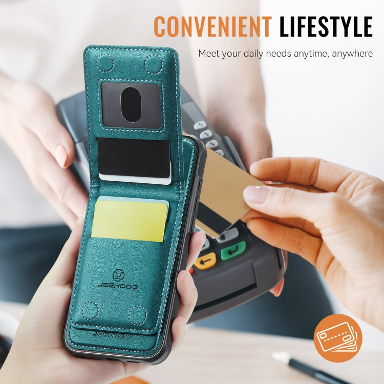 For iPhone 16 Pro Max JEEHOOD J06 British Style RFID MagSafe Card Bag PU Phone Case