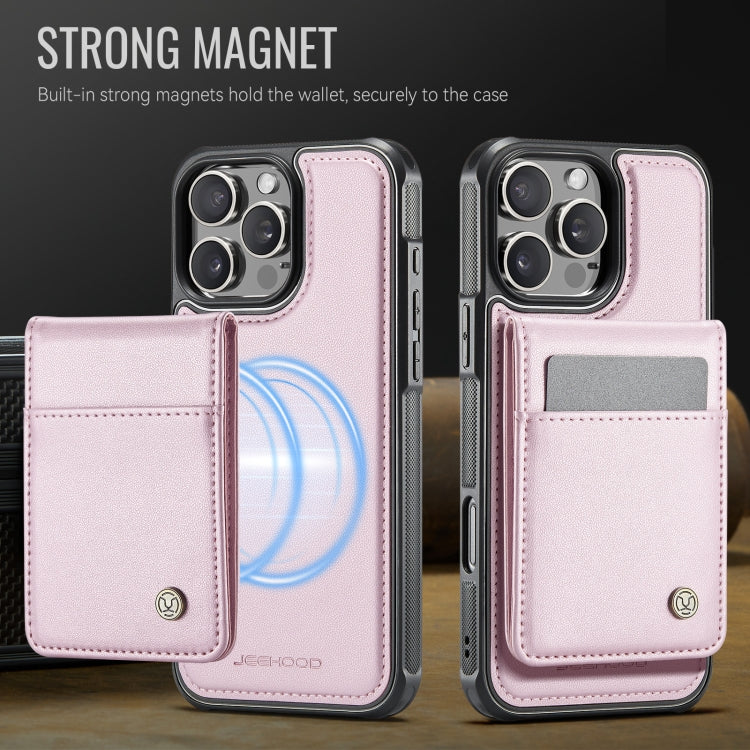 For iPhone 16 Pro Max JEEHOOD J06 British Style RFID MagSafe Card Bag PU Phone Case
