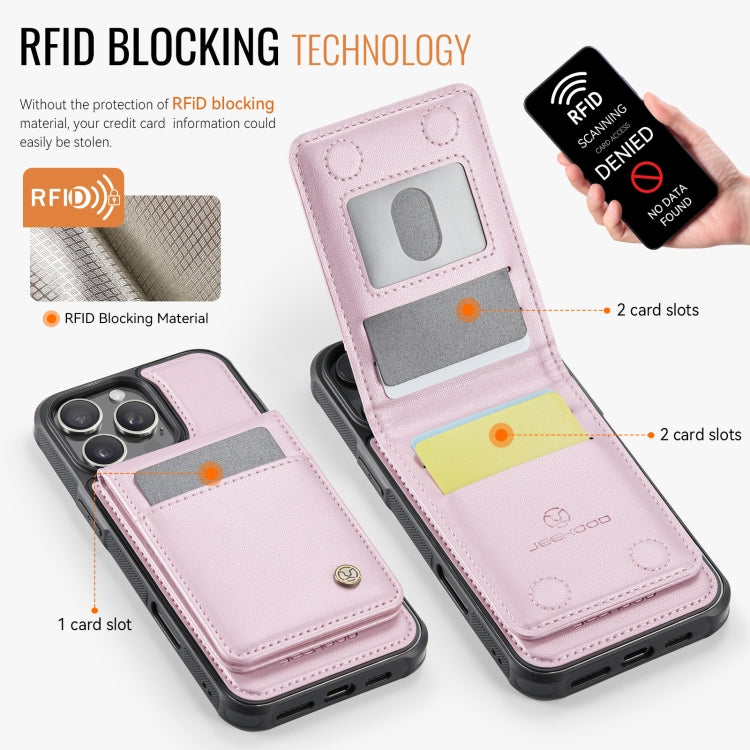 For iPhone 16 Pro Max JEEHOOD J06 British Style RFID MagSafe Card Bag PU Phone Case