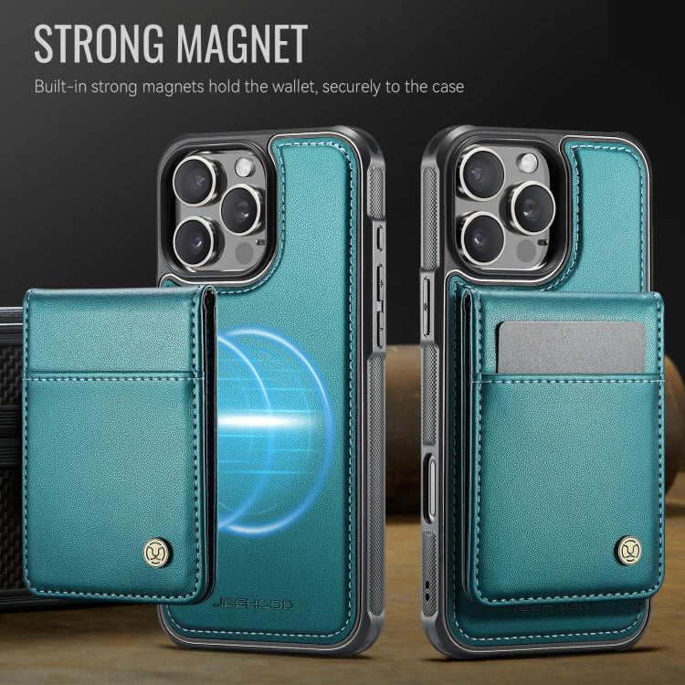For iPhone 16 Pro JEEHOOD J06 British Style RFID MagSafe Card Bag PU Phone Case