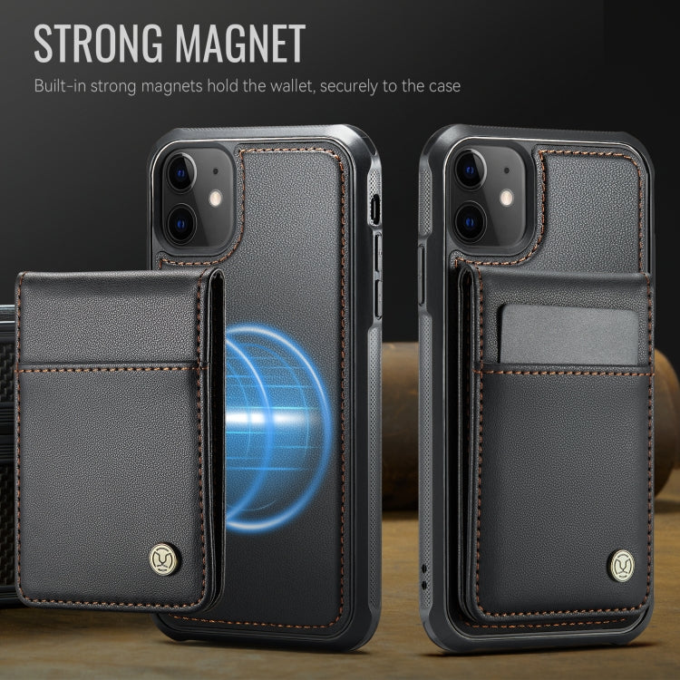 For iPhone 11 JEEHOOD J06 British Style RFID MagSafe Card Bag PU Phone Case