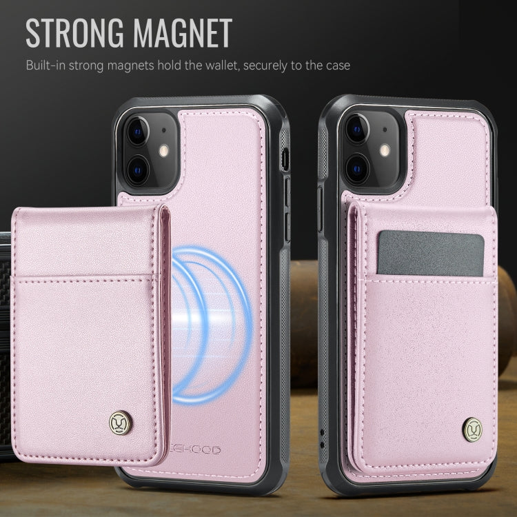 For iPhone 11 JEEHOOD J06 British Style RFID MagSafe Card Bag PU Phone Case