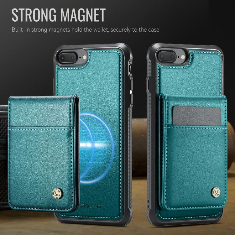 For iPhone 8 Plus / 7 Plus JEEHOOD J06 British Style RFID MagSafe Card Bag PU Phone Case