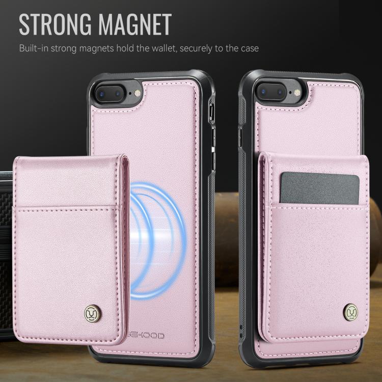 For iPhone 8 Plus / 7 Plus JEEHOOD J06 British Style RFID MagSafe Card Bag PU Phone Case