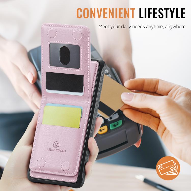 For iPhone 8 Plus / 7 Plus JEEHOOD J06 British Style RFID MagSafe Card Bag PU Phone Case
