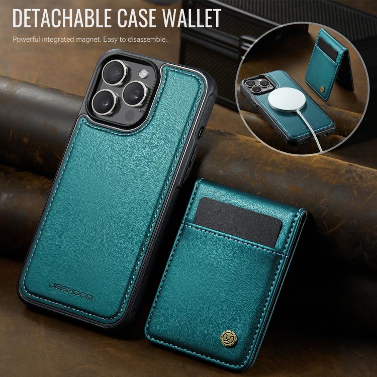 For iPhone 13 Pro JEEHOOD J06 British Style RFID MagSafe Card Bag PU Phone Case