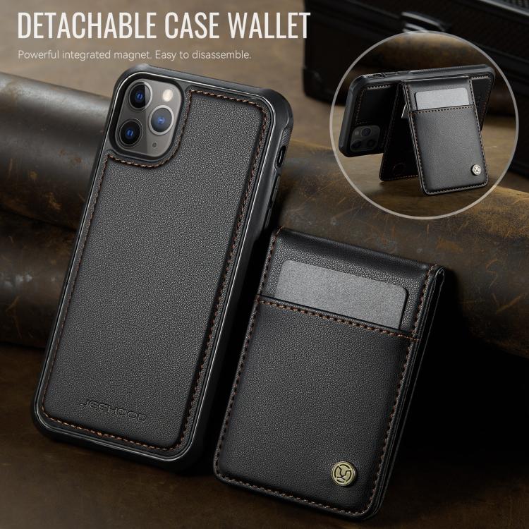 For iPhone 11 Pro Max JEEHOOD J06 British Style RFID MagSafe Card Bag PU Phone Case