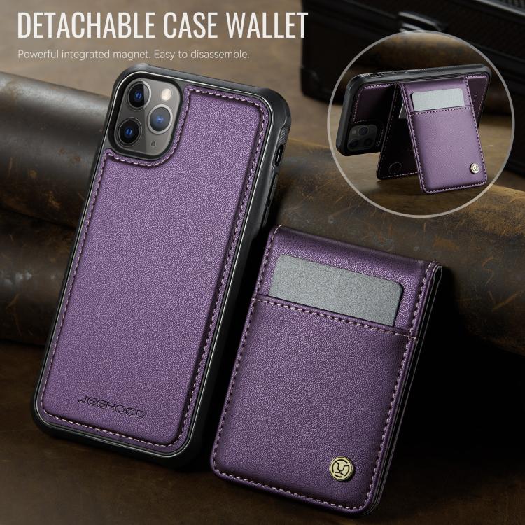 For iPhone 11 Pro JEEHOOD J06 British Style RFID MagSafe Card Bag PU Phone Case