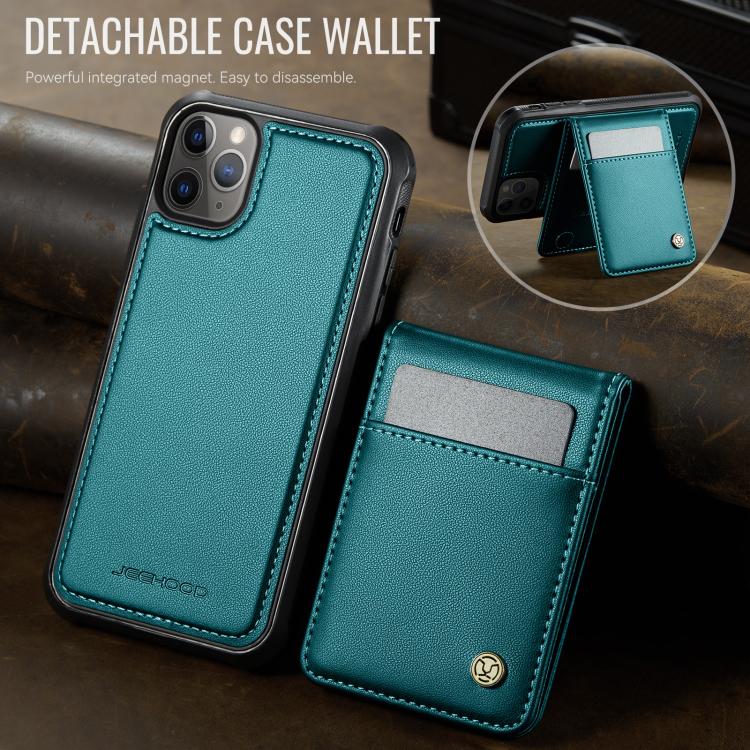 For iPhone 11 Pro JEEHOOD J06 British Style RFID MagSafe Card Bag PU Phone Case