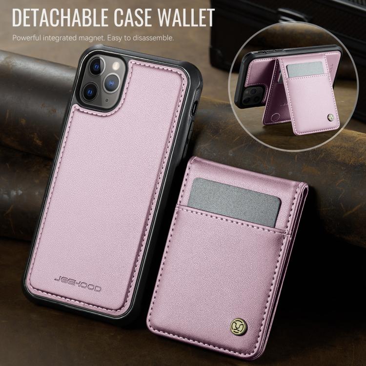 For iPhone 11 Pro JEEHOOD J06 British Style RFID MagSafe Card Bag PU Phone Case